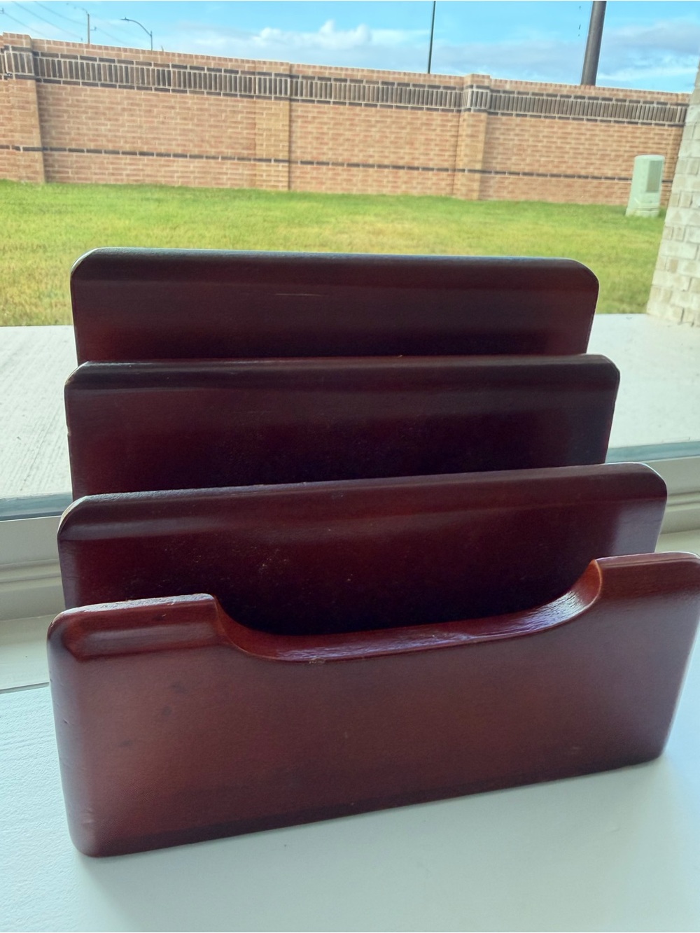 Wooden Letter and Mail Organizer - Brown